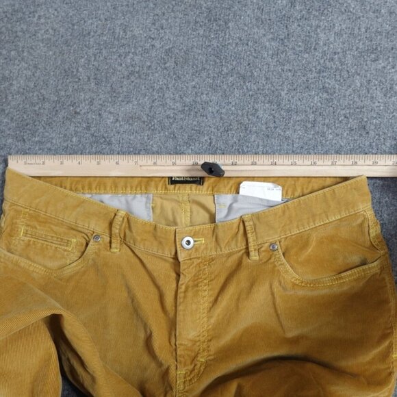 Paul Stuart Pants 38 x 28 Yellow Corduroy Solid Cotton Elastane - Picture 7 of 11